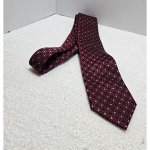 Men's Stafford Black Red Plaid Tie One Size